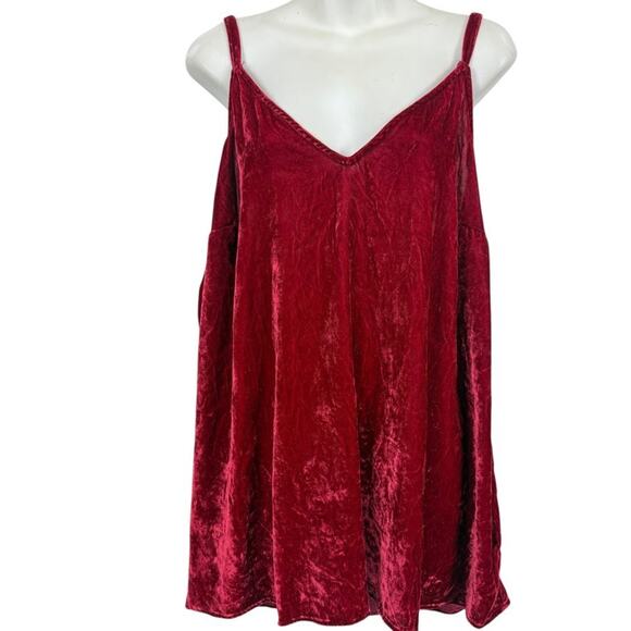 torrid Tops - Torrid Womens Red Velvet Camisole Tank Top Holiday Dressy Shirt Blouse sz 2X